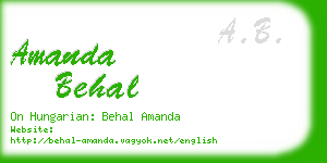 amanda behal business card
